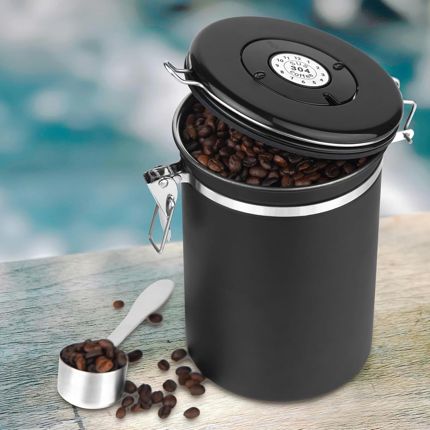 The Fresh Keep Canister — Airtight Stainless Steel Coffee Storage Jar with Date Tracker