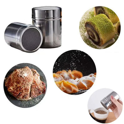 The Cocoa Art Shaker — Stainless Steel Coffee Stencil & Powder Shaker