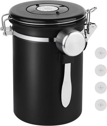 The Fresh Keep Canister — Airtight Stainless Steel Coffee Storage Jar with Date Tracker