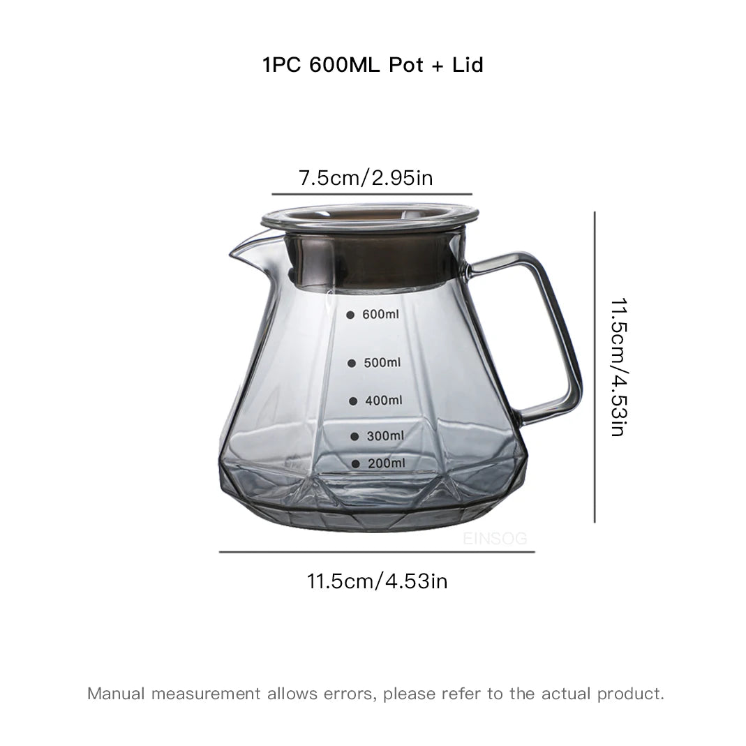 The Slow Brew Set — 600ml Glass Pour-Over Coffee Maker with Dripper
