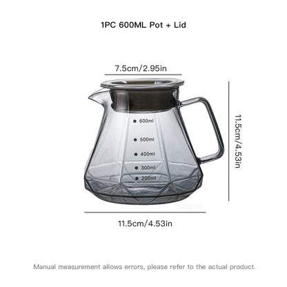 The Slow Brew Set — 600ml Glass Pour-Over Coffee Maker with Dripper