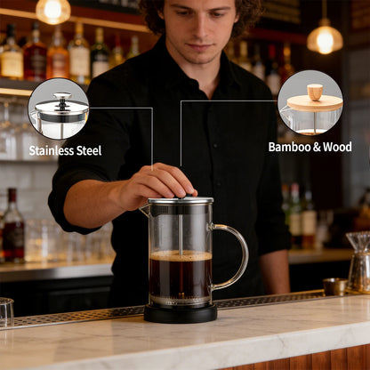 The Morning Press — 600ml Glass French Press Coffee Maker