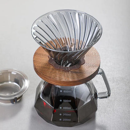 The Slow Brew Set — 600ml Glass Pour-Over Coffee Maker with Dripper