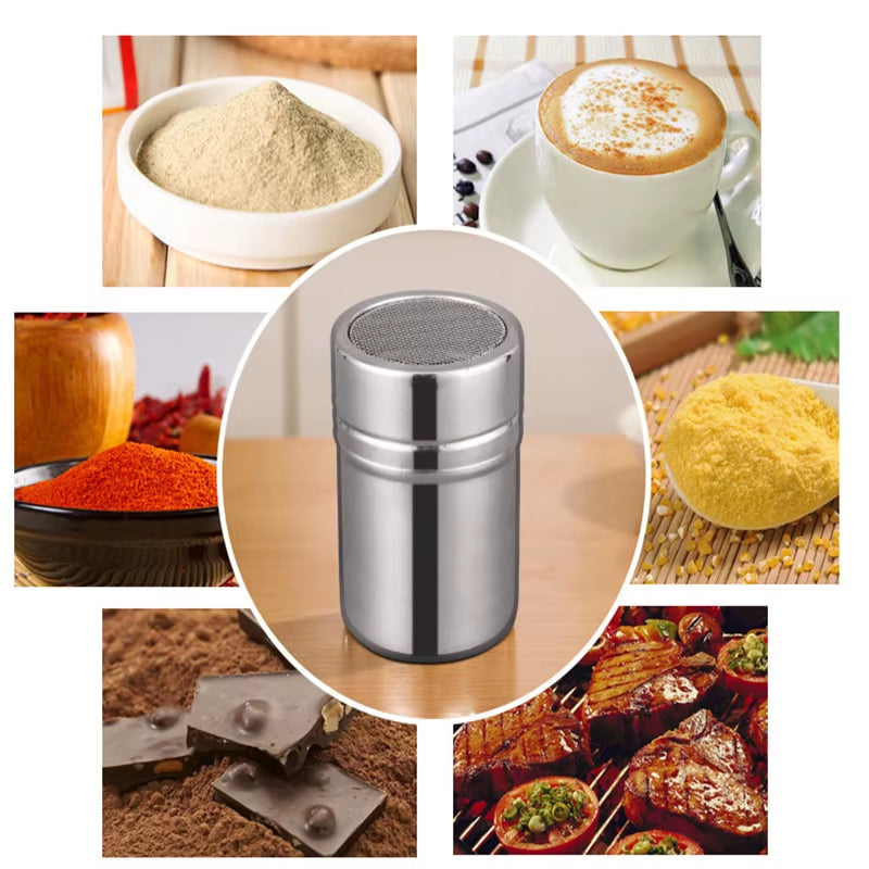 The Cocoa Art Shaker — Stainless Steel Coffee Stencil & Powder Shaker
